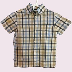 Bugle Boy Plaid Button Down Short Sleeve Tee Shirt